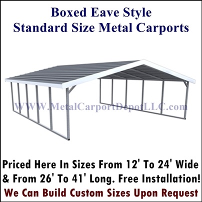 Boxed Eave Style Metal Carports